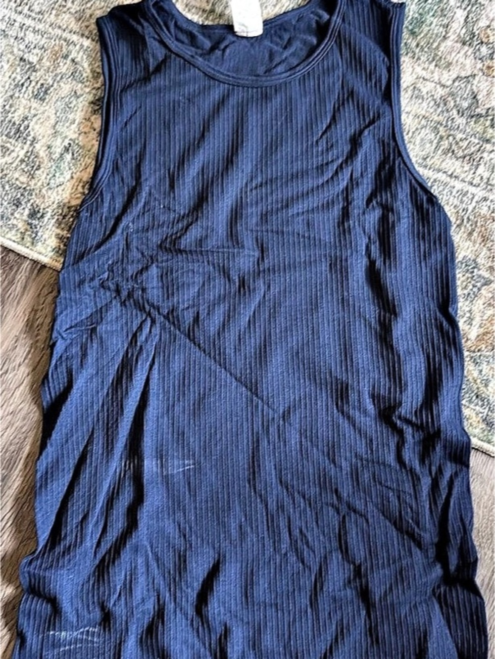 Zyia Ribbed Parallel Tank Top in Blue Size Medium Like New